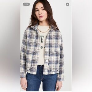 NWOT BLANK NYC One in a Lifetime Cropped Plaid Tweed Jacket Sz L